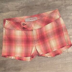 Hollister Pink Red Plaid Women's Shorts